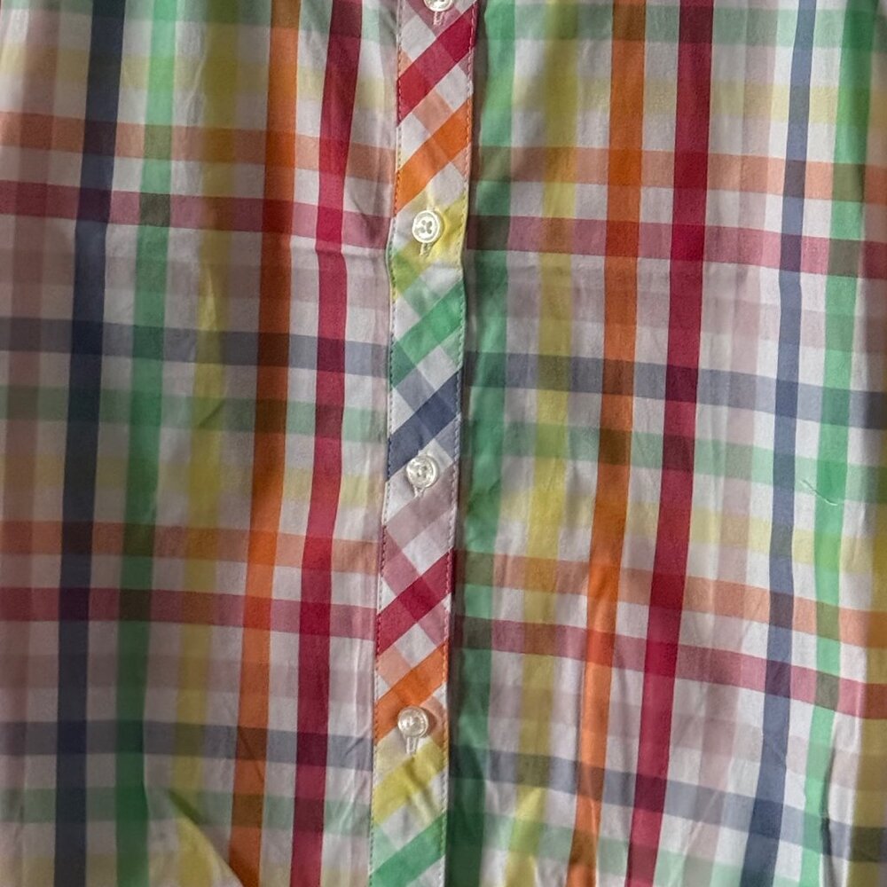 New Classic Prep Girls Skylar Top Gingham Sunshine Front tie Button Down Size 12 - Picture 4 of 11